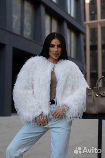 Эко шуба мех страуса