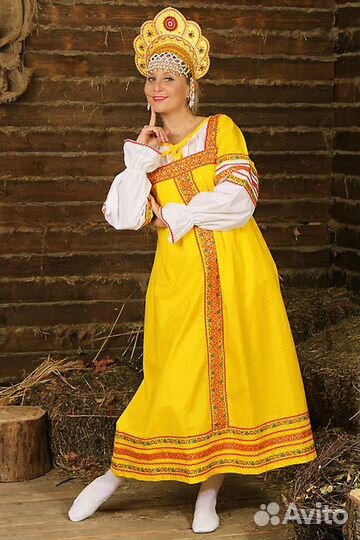 Русский народный сарафан и рубашка хлопок