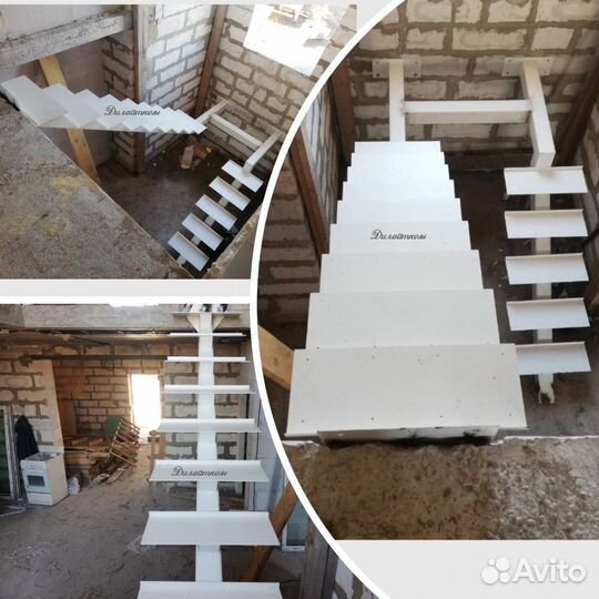 Лестница металлическая.Деревянные ступени.Под ключ