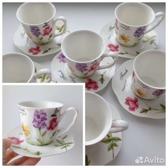 Чайный сервиз в упаковке Цветы