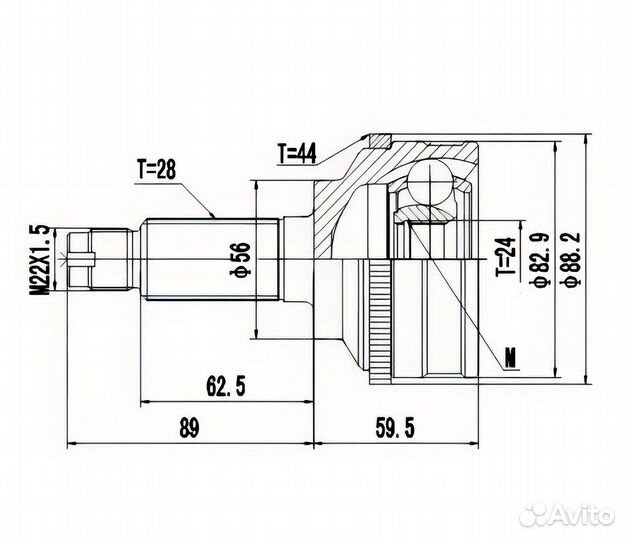 ШРУС наружный maverick III / Tribute 2.0-3.0