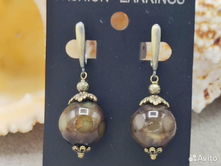 Серьги с натуральным камнем