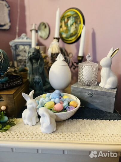 Пасхальные Кролики Блюдо глубокое керамика