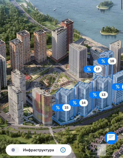 2-к. апартаменты, 49,9 м², 30/34 эт.