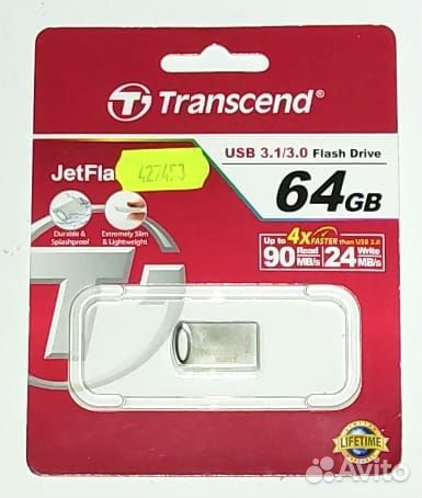 Флешка Transcend JetFlash 710S 64 GB, серебристый