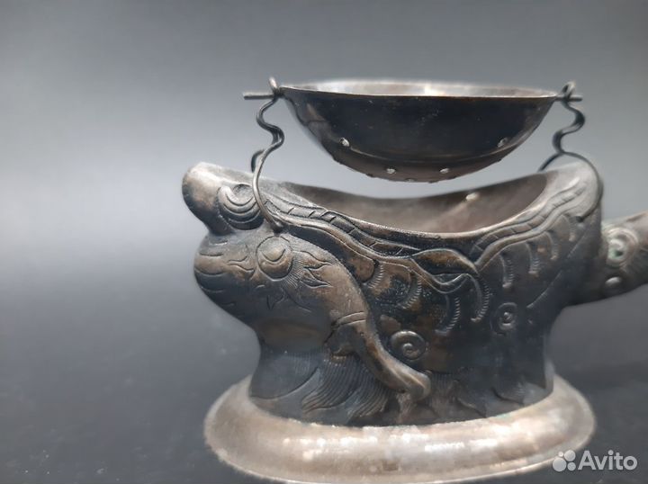 Ситечко, статуэтка, серебро 875пр.Вьетнам.68гр