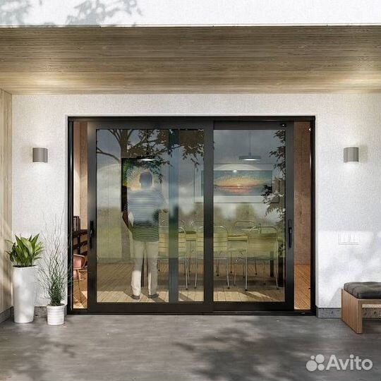 Панорамные раздвижные двери Алютех / Alutech от