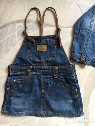 Джинсовка Zara, сарафан джинсовый Zara 2-3 года