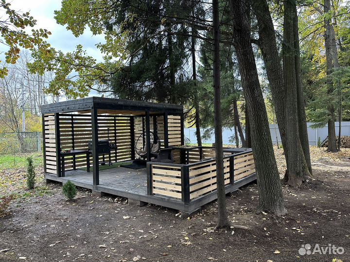 Аренда Беседок с мангалом в лесу так же баня
