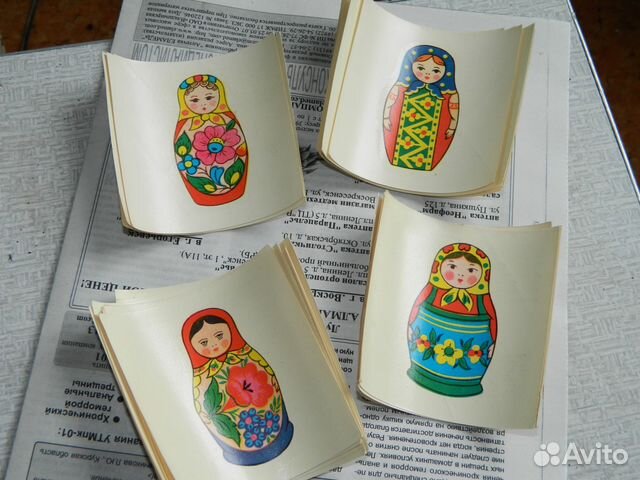 Сдвижные картинки - матрешки. 1987 год