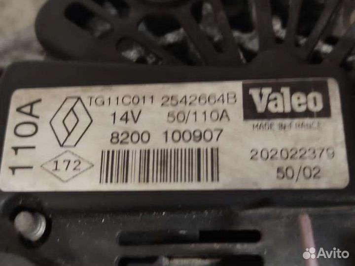 Генератор 8200100907 Renault Megane 1.6L 16V