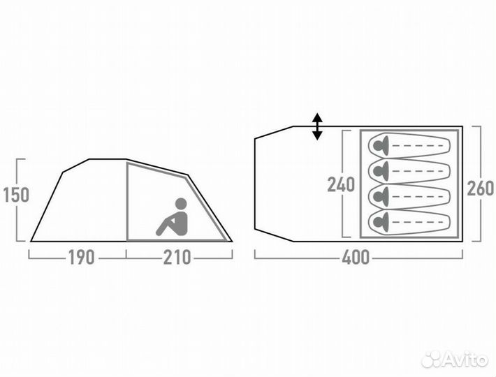 Палатка 4-местная Outventure Ottawa 4