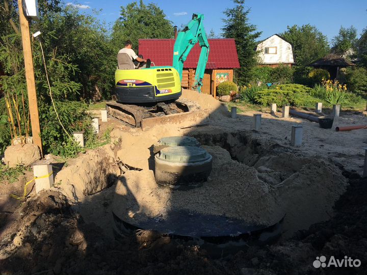 Септик переливной из жб колец