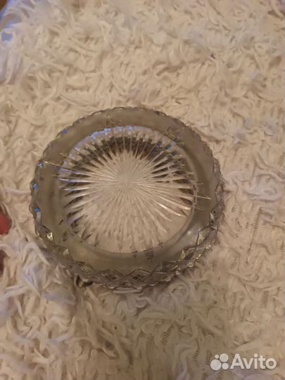Хрустальная пепельница СССР серебро