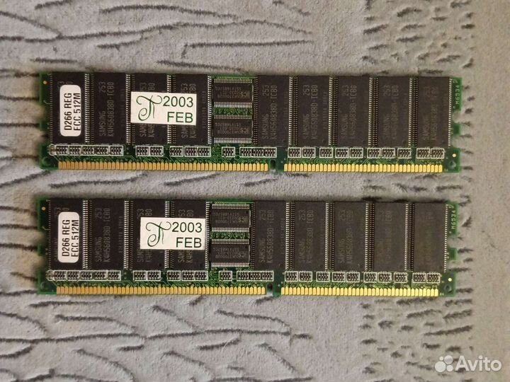 Память ddr sdram ECC 2x512M