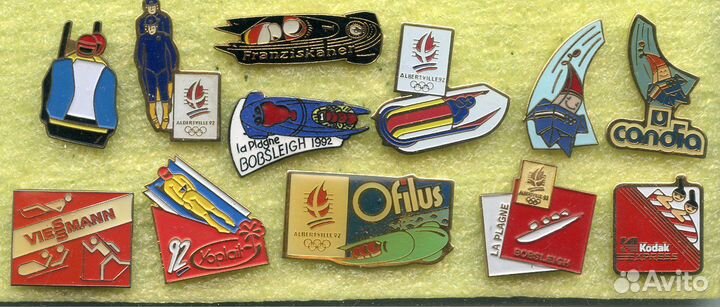 Коллекция значки Биатлон Лыжи Бобслей