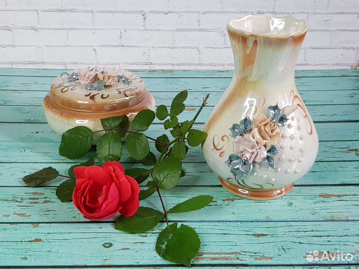 Шкатулка и вазочка Кисловодский фарфор