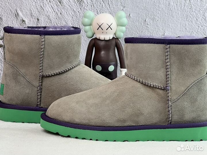 Угги Ugg Classic Mini II Grey-Aqua