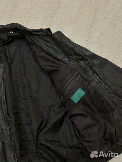 Винтажная кожаная куртка - L