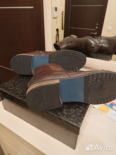 Мужские кожаные зимние ботинки