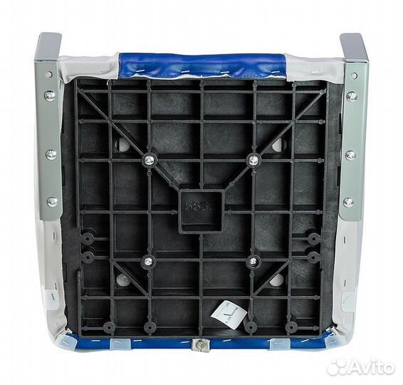 Кресло складное мягкое, обивка винил, серый/синий