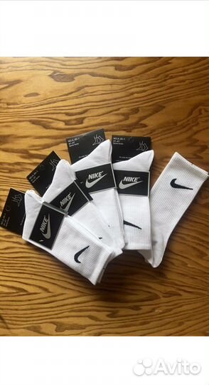 Носки белые высокие мужские женские из хлопка Nike