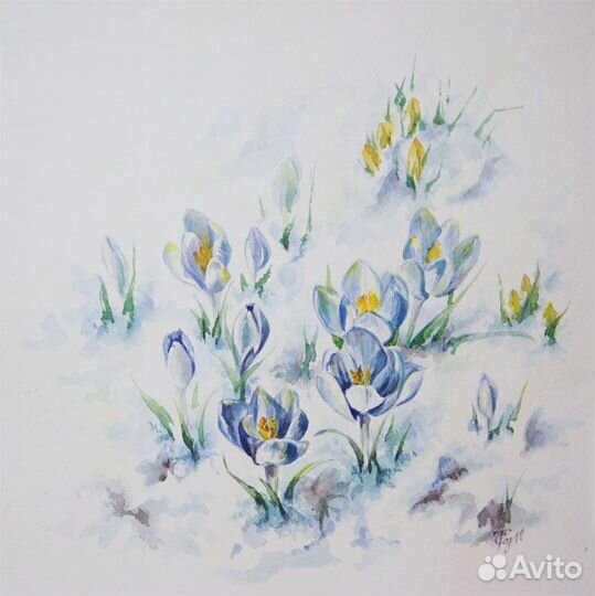 Ранняя весна. Акварель. Графика