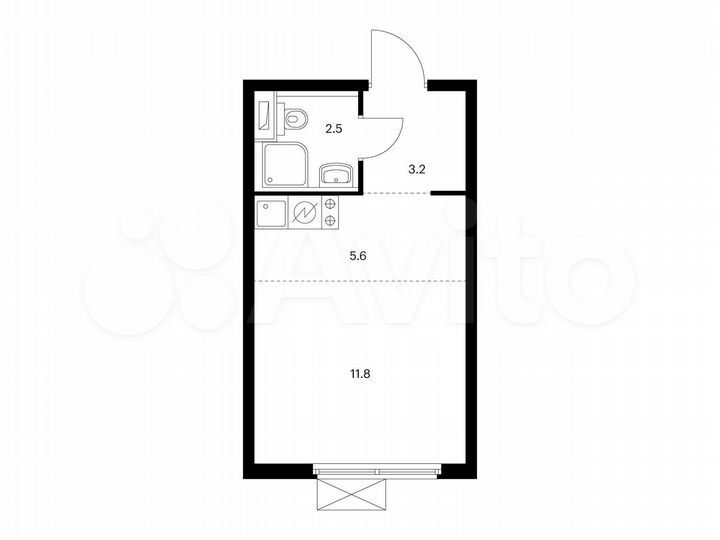 Квартира-студия, 23,1 м², 7/14 эт.