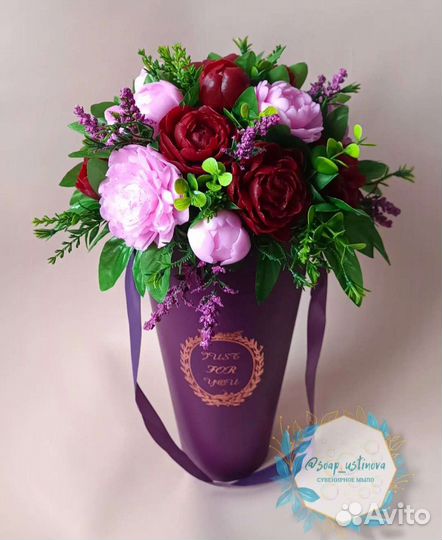 Букет с цветами из мыла