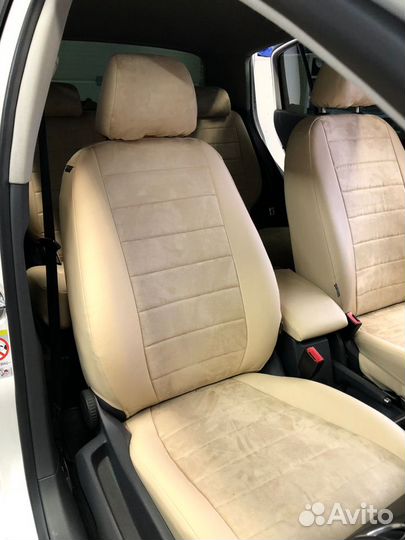 Авточехлы Алькантара Бежевая VW Golf Plus