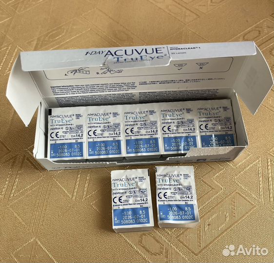 Контактные линзы Acuvue TruEye 17 штук, -1,00