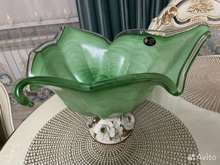 Ваза фруктовница на ножке Фруктовница White Crista