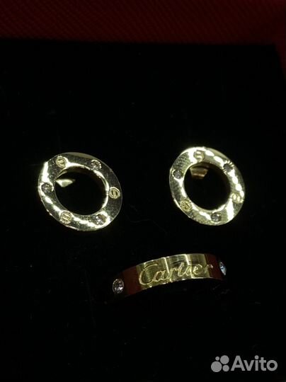 Серьги, кольцо Cartier love lux новинка l