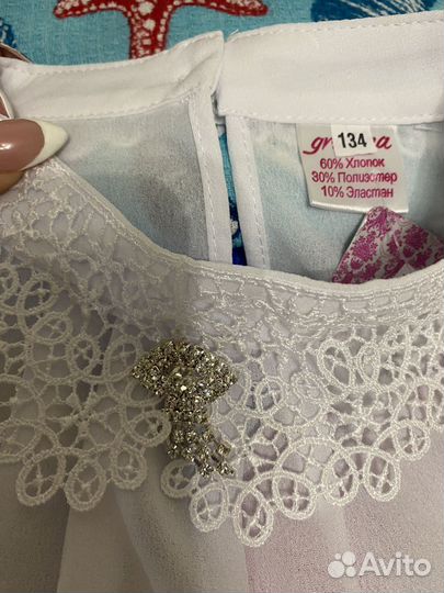 Блузка белая для девочек 134