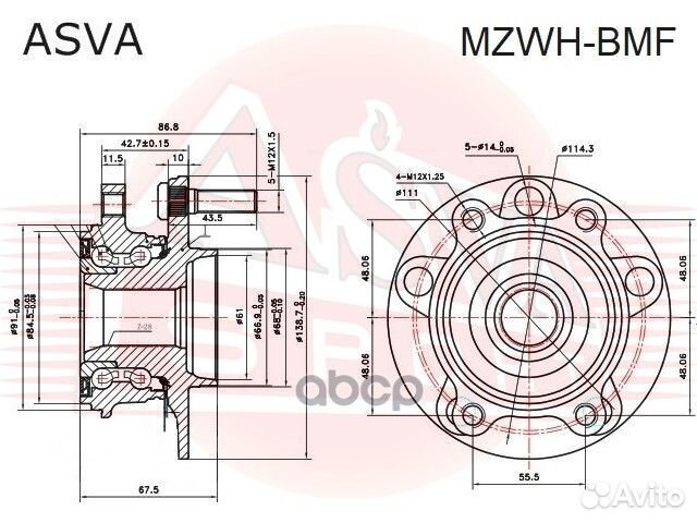 Ступица передняя mzwh-BMF asva