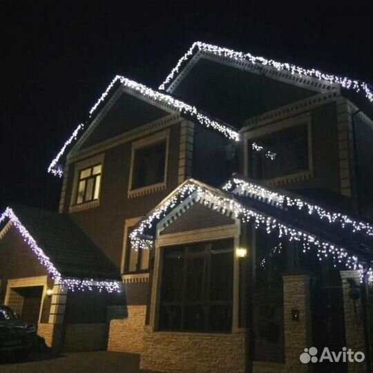 Украшение дома гирляндой бахрома