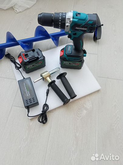 Ледобур Heinhelper 2 акб 6 Ампер+шнек Тонар 130 мм