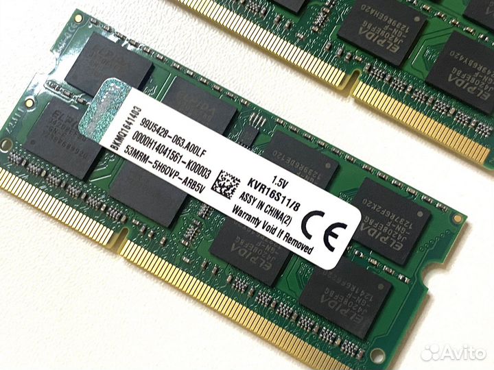 Оперативная память ddr3 8гб 1.35v 1600 SoDimm