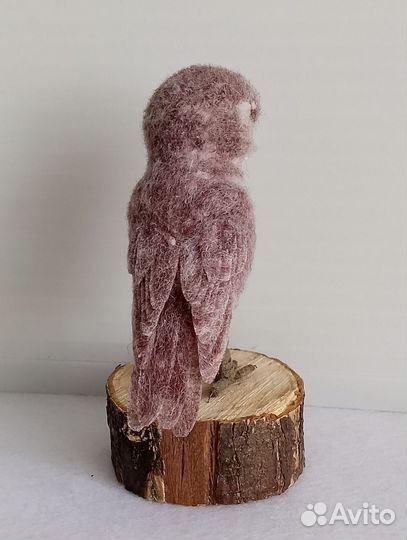 Птица сыч из шерсти