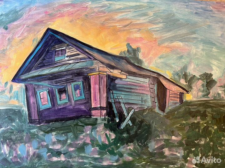 Картина маслом Старый дом