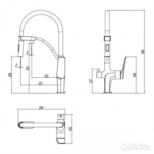 Смеситель кухни Lemark Bronx LM3761GM графит