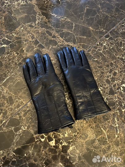 Перчатки кожаные 8 размер с натуральным мехом