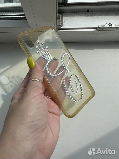 Чехол на iPhone xs max(кристаллы swarovski- ориг)