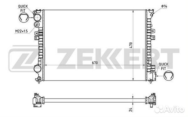 Радиатор двс Citroen Evasion 1994- MK1306