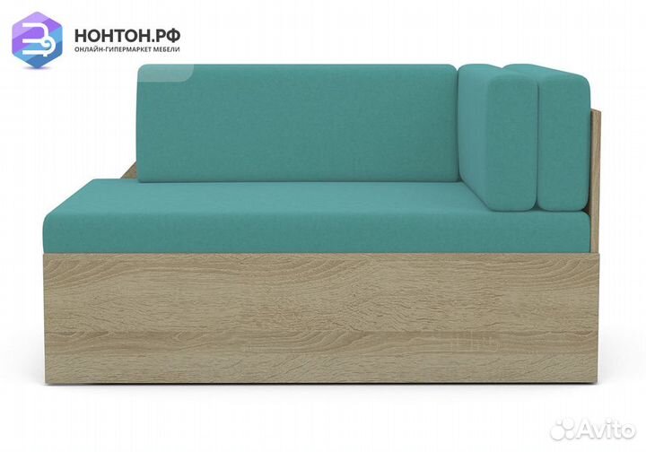 Диван выкатной №1 дуб сонома / аквамарин