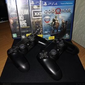 Игровая приставка ps4 slim с играми и 2 джойстика