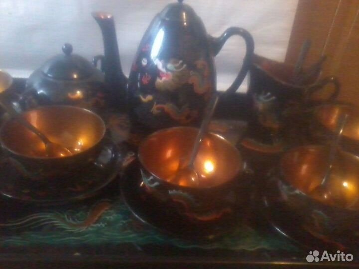 Сервиз антикварный лаковый Китай