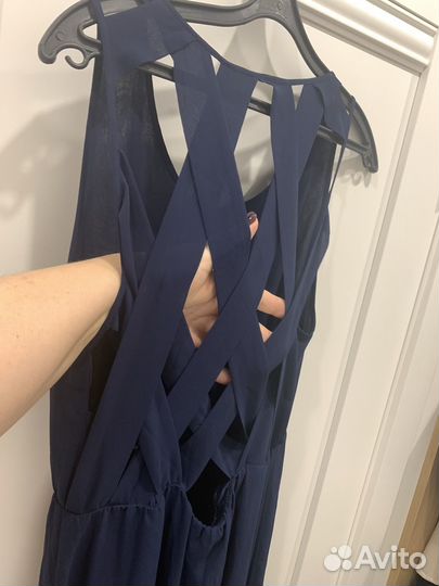 Платье длинное темно синего цвета