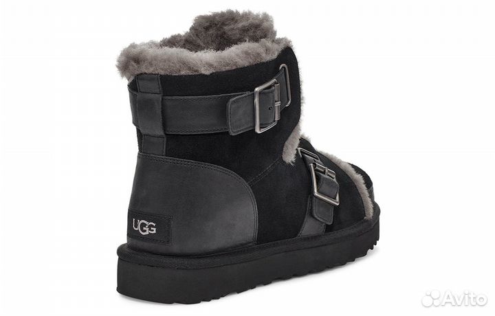 UGG Dune Mini Buckle Boot Fleece Lined Black Women's (39)