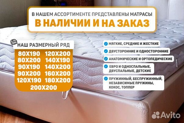 Матрас 140х200, 160х200, 180х200 Новый